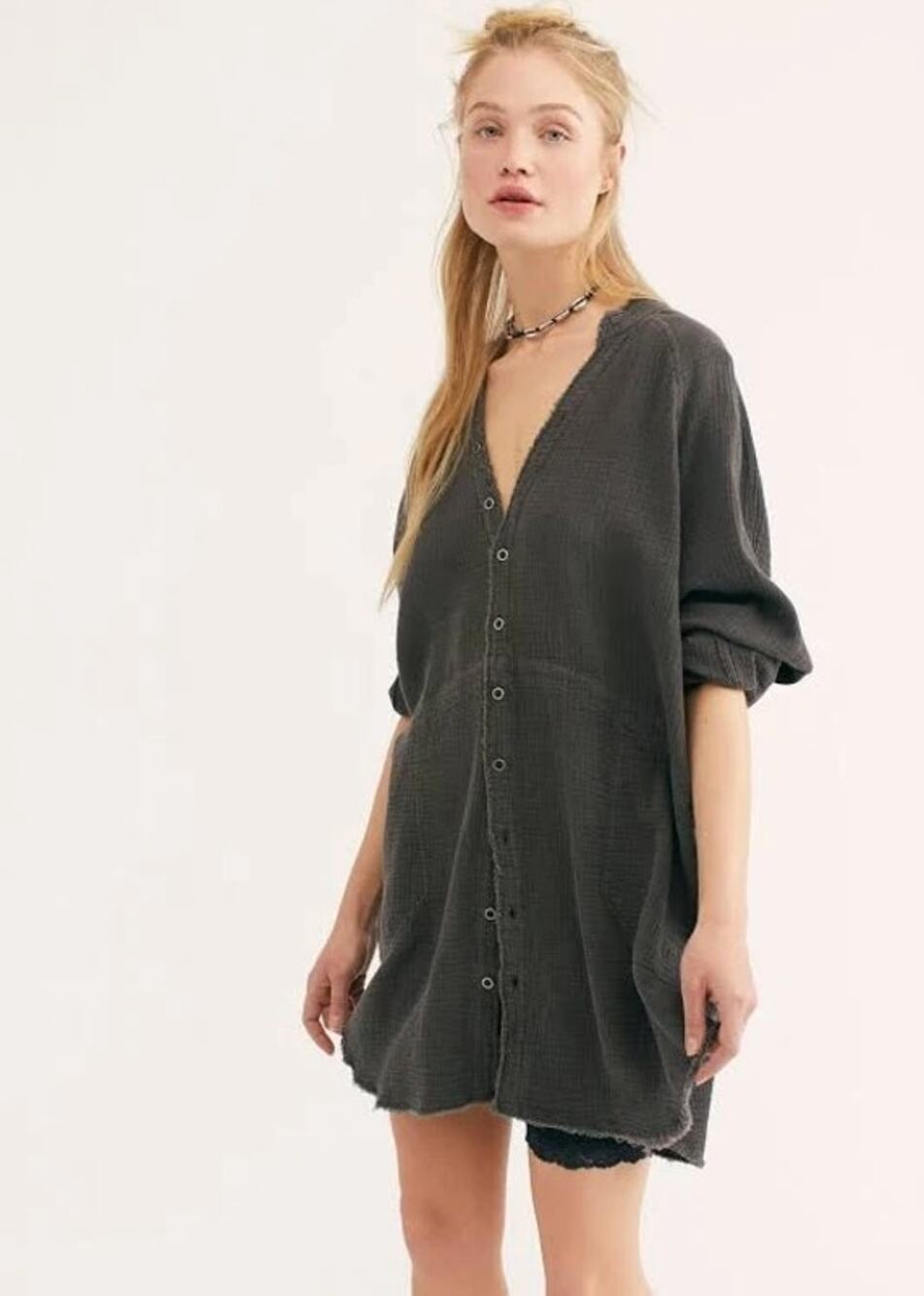 We The Free Summer Daydream Buttondown Black X- Small